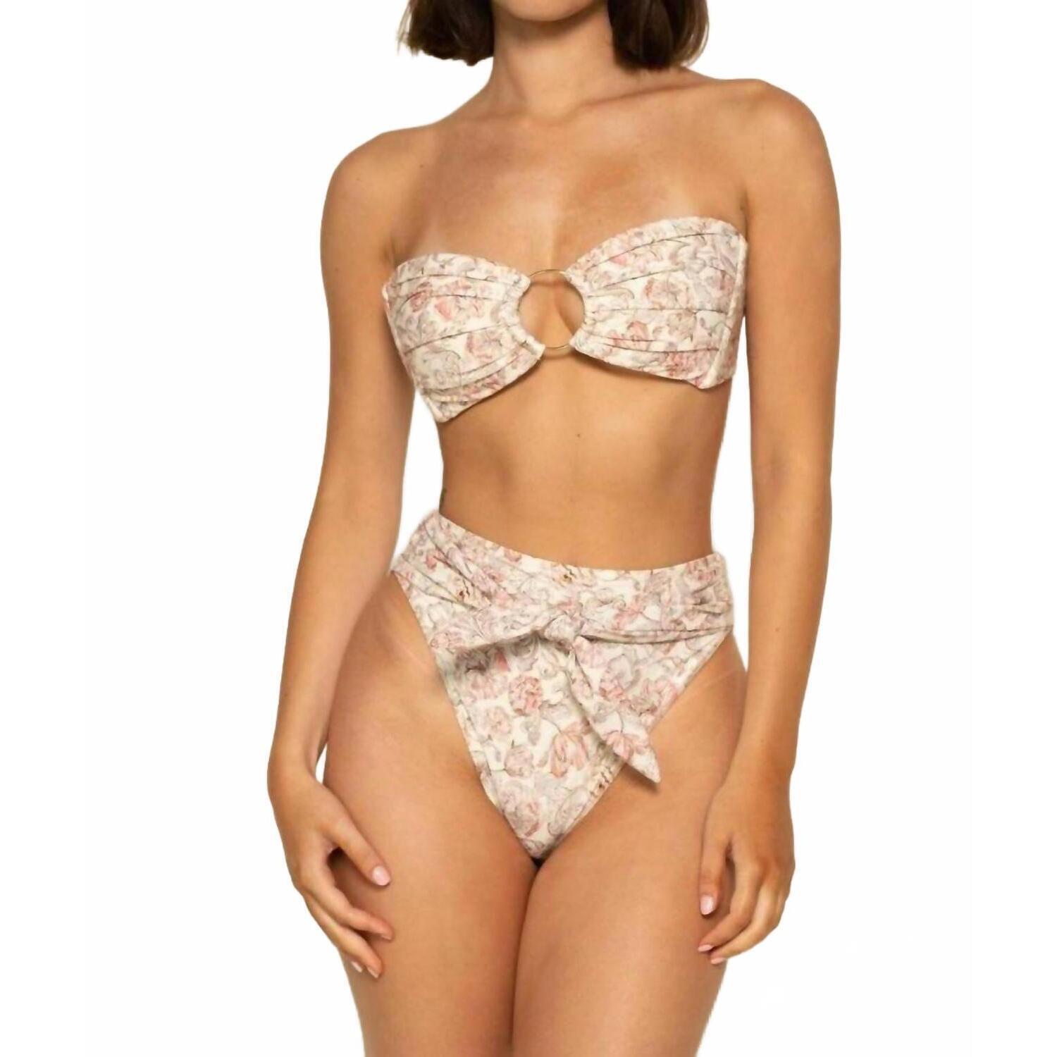 New Montce Paula Tie-Up Bikini Bottom In Venecia Floral